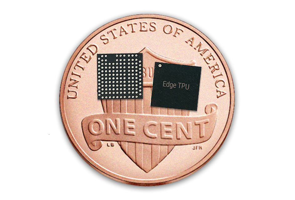 초소형 AI 칩 실물 크기 비교(사진:구글)