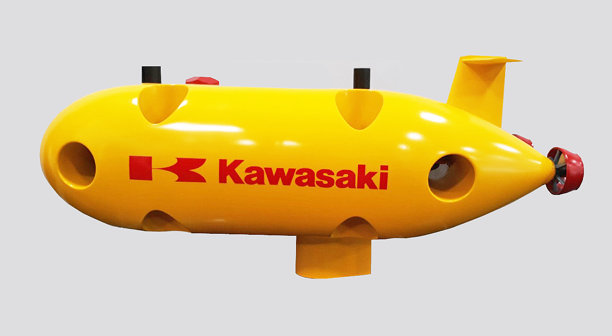 가와사키의 자율 무인 잠수정(AUV) 실물(포로토타입)(사진:가와사키중공업)