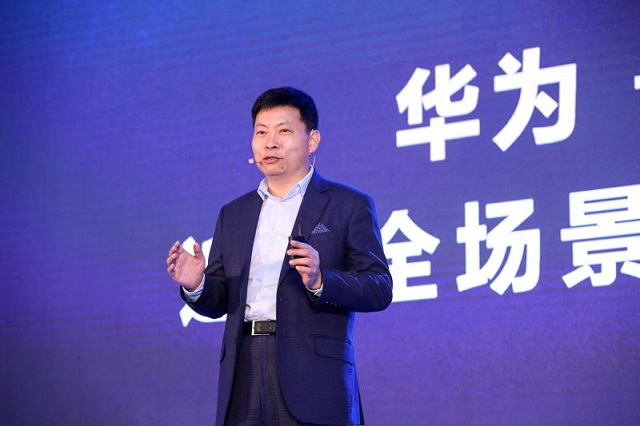 지난 6월 '화웨이 디지엑스 컨퍼런스(Huawei DigiX Conference)' 기조연설 중인 리차드 유, 화웨이 소비자 비즈니스 그룹 CEO(사진:화웨이)