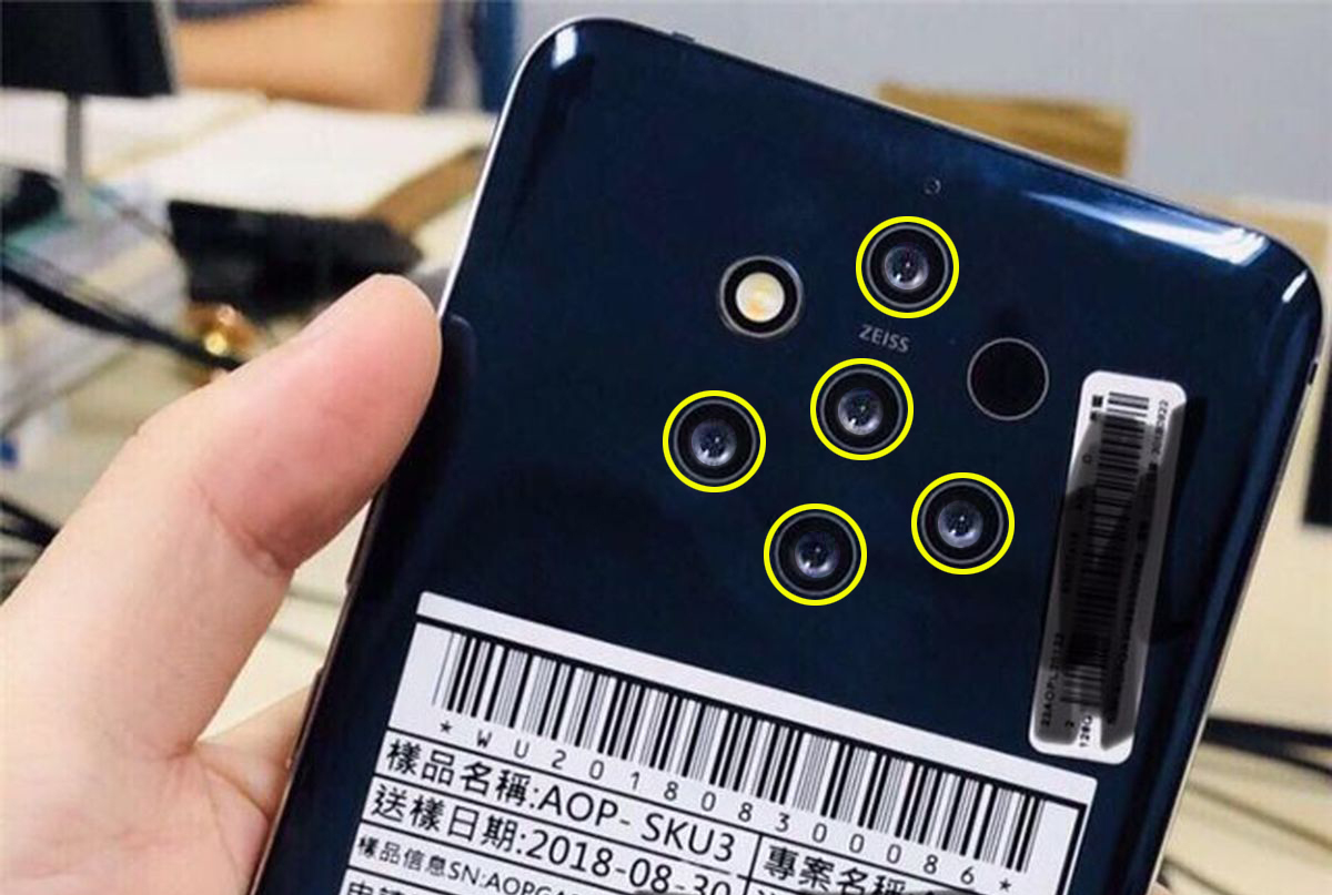 HMD가 스마트폰 뒷면에 5개의 카메라를 탑재한 인상적인 미래형 노키아 안드로이드폰을 준비중인 것으로 보인다 노색원이 카메라이다(사진:ITHome, 편집:본지)
