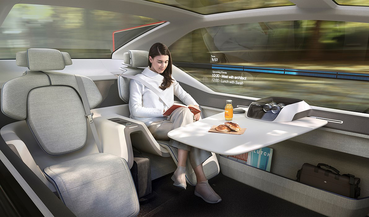 사진은 지난달 5일에 공개한 볼보의 컨셉트카 360c는 인공지능, 자율주행, 전기, 연결 및 안전성을 갖춘 미래의 여행에 대한 총체적인 시각을 제공한다(사진:볼보)