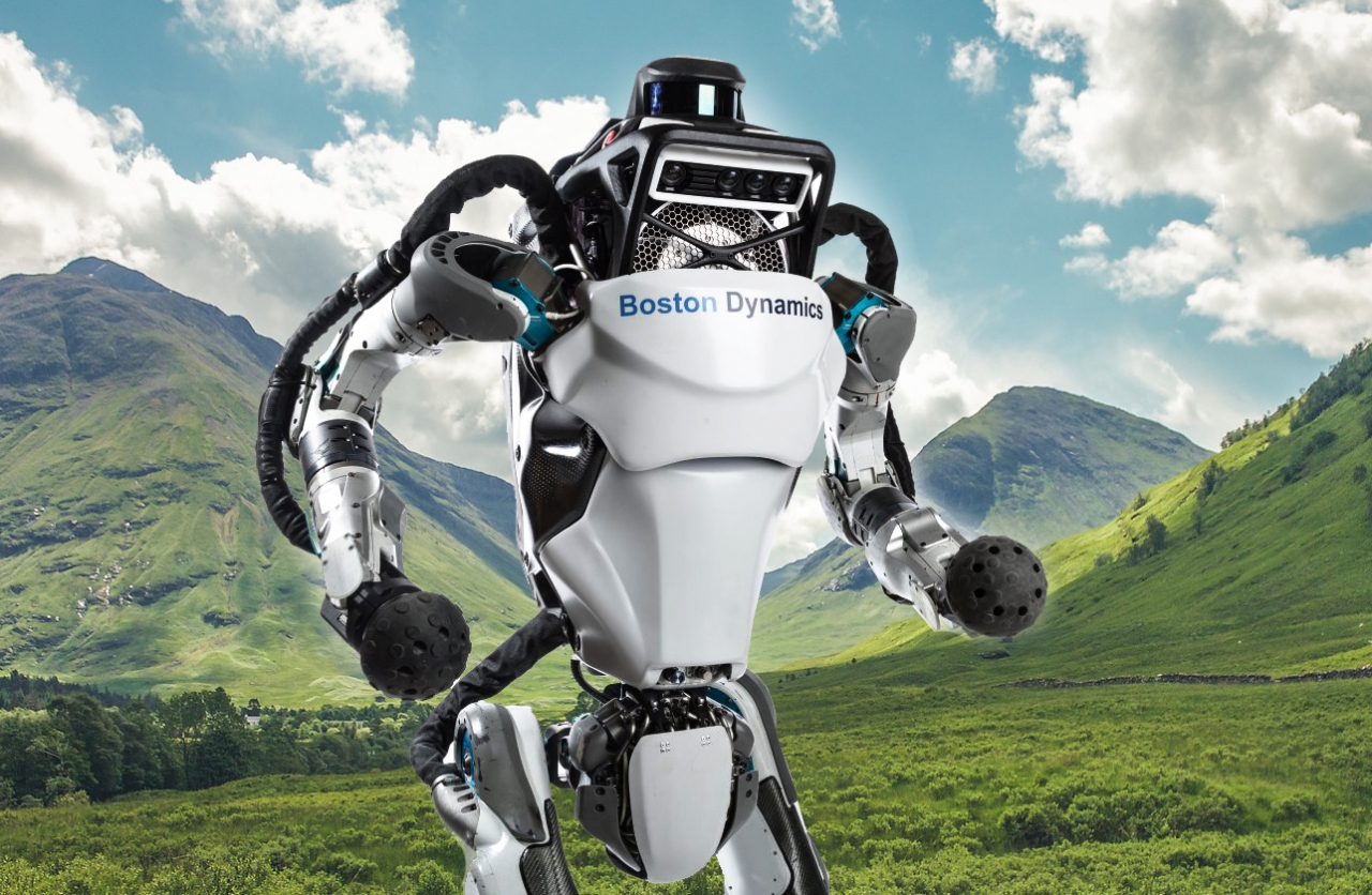 이족 보행 로봇 '아틀라스(Atlas)'(사진:보스턴다이내믹스, 편집:본지)