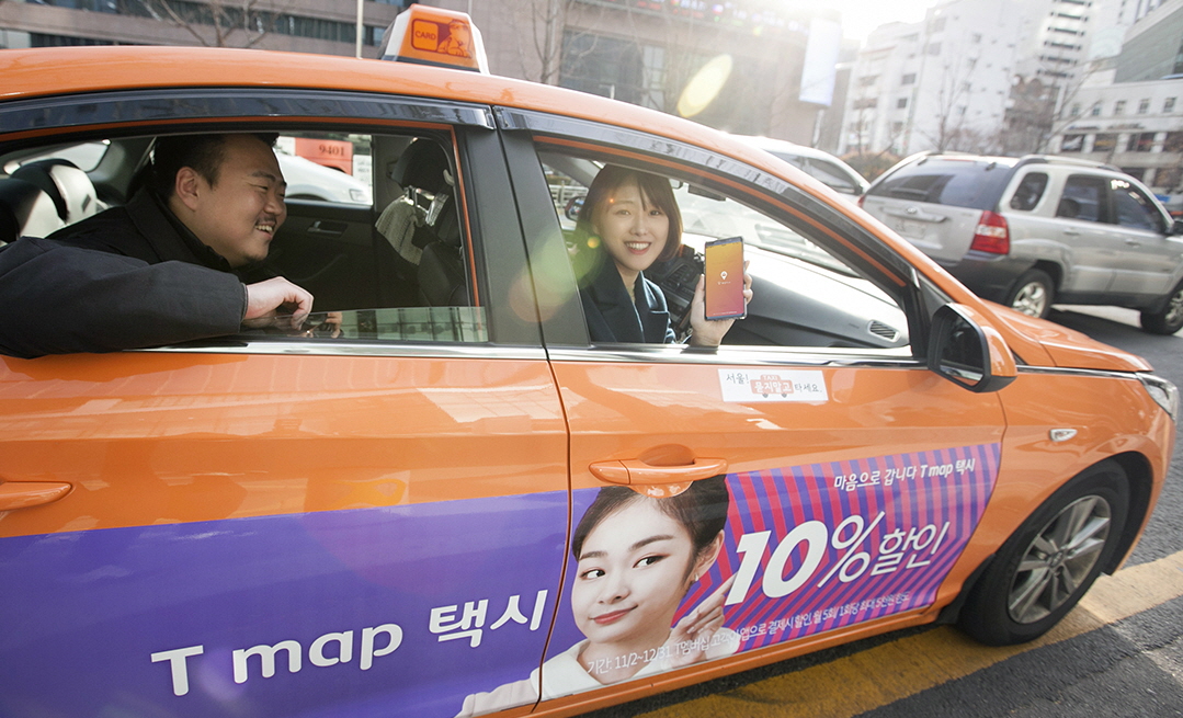 새롭게 리뉴얼한 택시 호출 서비스인 '티맵 택시'의 가입 기사가 10만 2,000명을 넘어섰다(사진:SKT)
