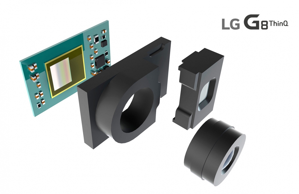 LG G8 ThinQ에 탑재하는 ToF 센서의 구조를 나타내는 개념도