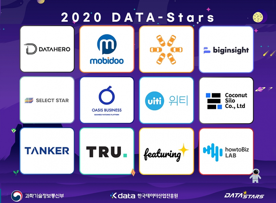 2020 DATA-Stars 12개사 로고 이미지