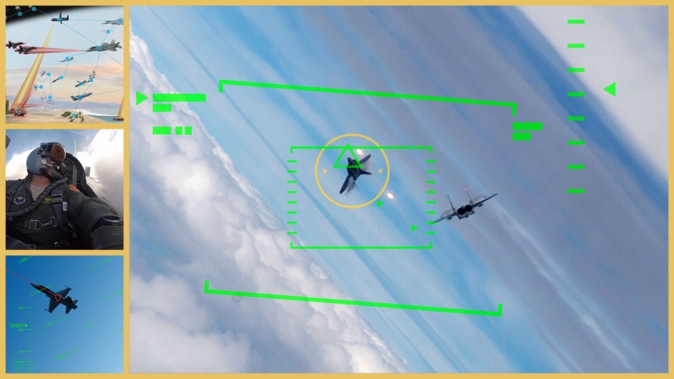 사진은 DARPA가 공중전에서 승리하기 위한 AI 훈련 이미지로 신뢰할 수 있는 AI가 근거리 항공 전투를 처리하여 조종사 기반 임무 지휘관의 조종사 역할을 향상 시킨다.(사진:본지DB)