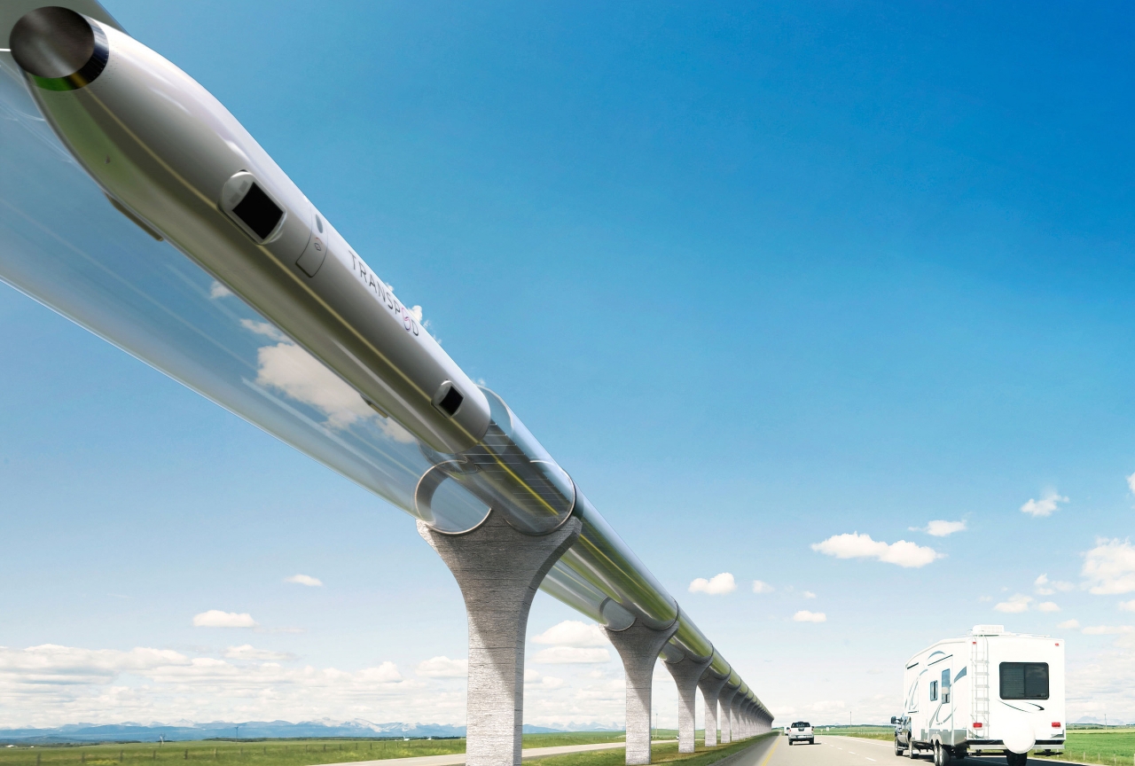 캐나다 앨버타 주정부는 에드먼턴과 캘거리시를 연결하기 위한 트랜스포드의 시속 1000km 하이퍼루프 시스템 개발을 지원(사진:트랜스포드)