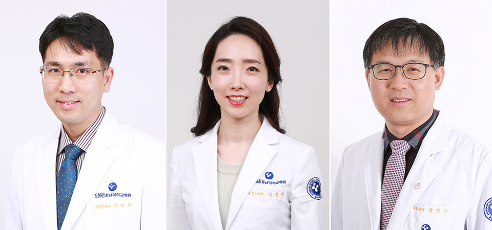 (왼쪽부터)호흡기내과 정재욱 교수, 김윤주 교수, 정성수 교수(사진:충남대병원)