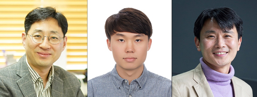 (왼쪽부터) POSTECH 기계공학과 이승철 교수, 김승욱 박사과정, 한양대학교 오기용 교수.