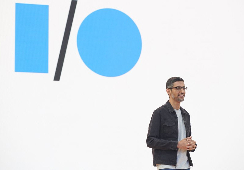 지난해 5월 구글의 연례 개발자 컨퍼런스 '구글 I/O'에서 사람처럼 대화가 가능한 대화형 AI ‘람다’를 소개하는 선다 피차이(Sundar Pichai) 구글 CEO(사진:본지DB)