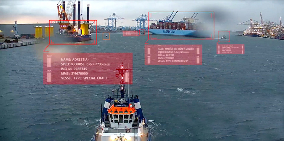 Sea Machine의 인공지능 인식 및 식별 시스템(AIRIS) 시연화면(보고서 캡처)