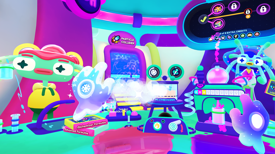 A screenshot of Owlchemy Labs' VR game 'Cosmonious High'