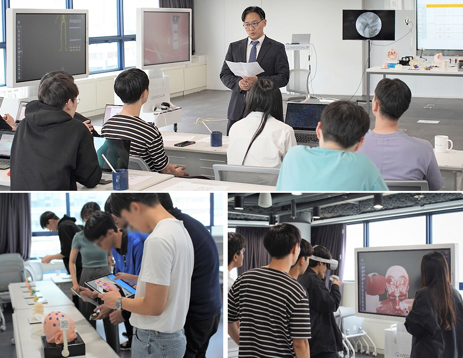 메디컬아이피 본사에서 진행된 서울대학교 의과대학의 디지털 트윈 활용 수업 모습