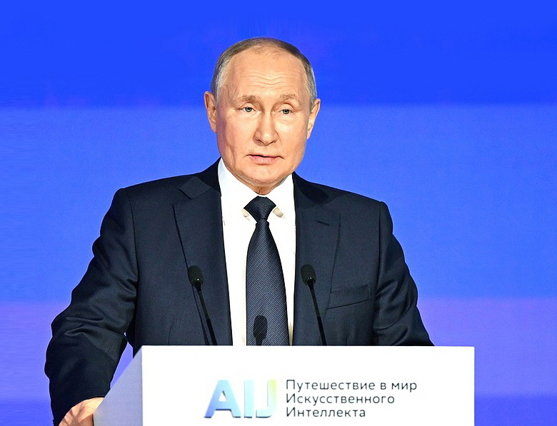푸틴 대통령이 AI Journey 2023에서 연설하고 있는 모습(사진:러시아 대통령 공보실)