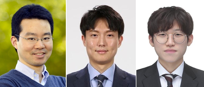 왼쪽부터 황의종 교수, 황성현 박사과정, 김민수 박사과정